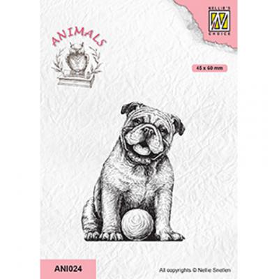 Nellies Choice Clear Stamp - Dog With Ball